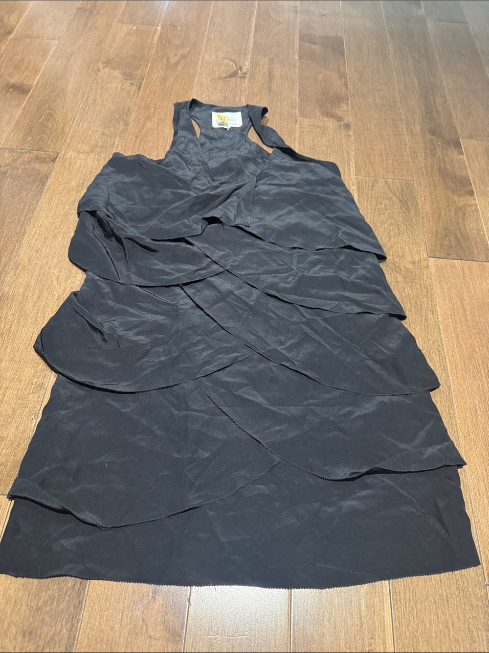 Madison Marcus Black Layered Sleeveless Mini Dress